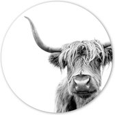 Wooncirkel - Schotse Hooglander - zwart wit (⌀ 30cm)