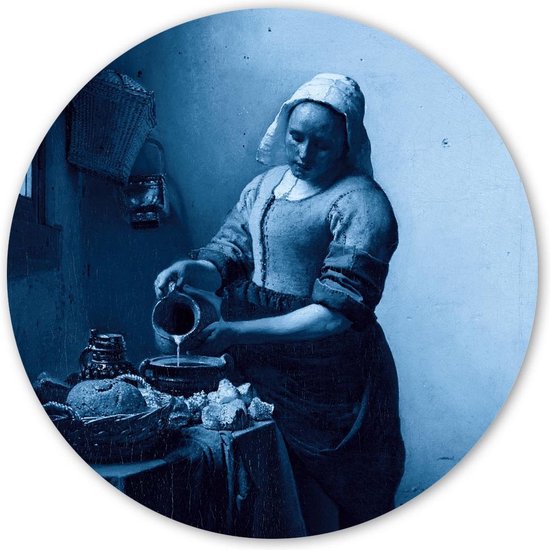 Wooncirkel - Melkmeisje - Johannes Vermeer (blauw) (⌀ 40cm)