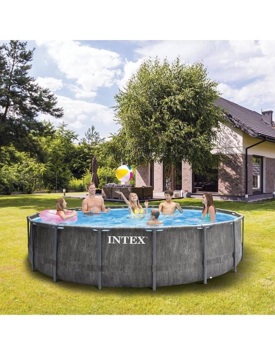 krijgen Dag tempo Intex Baltik Frame Pool - Houtlook zwembad - 549x122 cm - met pomp en  accessoires | bol.com