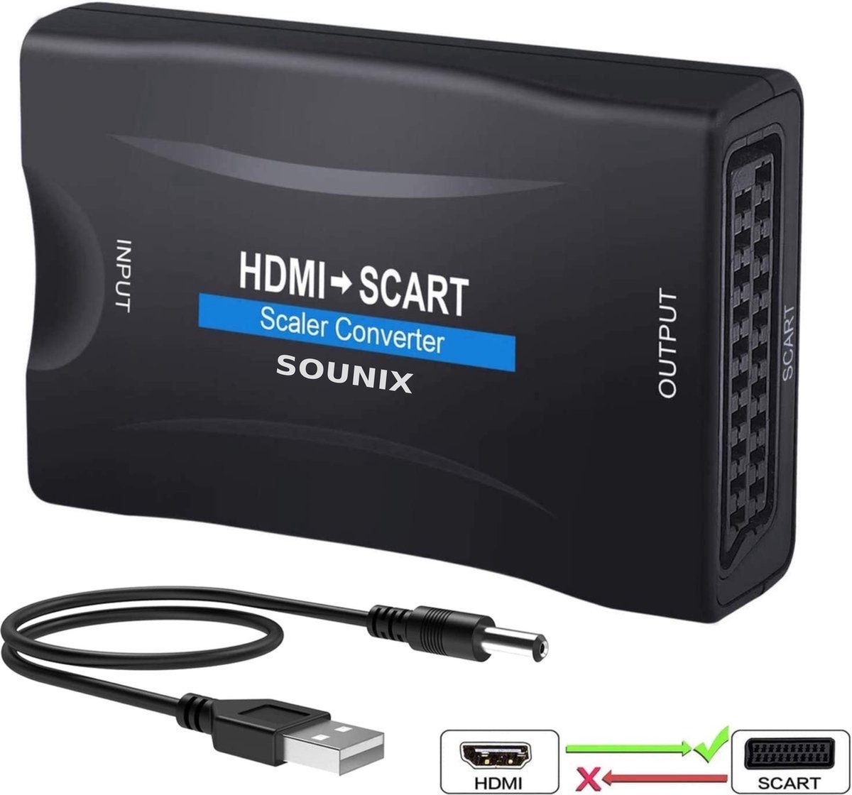 Sounix HDMI Naar Scart Converter - 1080p HDMI to Scart - Omvormer - Kabel -  Adapter -... | bol.com