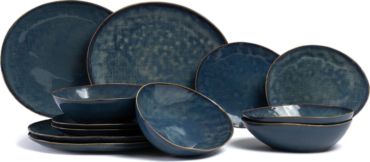 Cosy & Trendy Serviesset Aicha Blue - 12-delig / 4 personen
