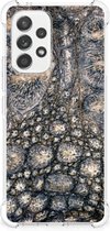 Shockproof Case Geschikt voor Samsung Galaxy A53 5G Telefoon Hoesje met doorzichtige rand Krokodillenprint