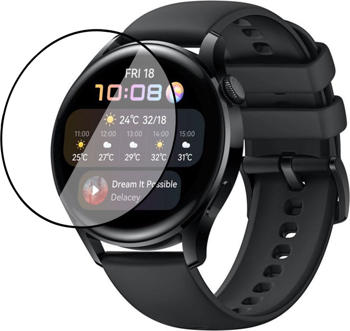 Geschikt voor Huawei Watch 3 Screenprotector - PET Folie Screen Cover Protector