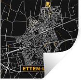 Stickers muraux - Film autocollant - Etten Leur - Plan de la ville - Carte - Plan - Black and Gold et Or - 100x100 cm - Film adhésif - Stickers muraux Chambre d'enfant - Papier peint autocollant XXL - Papier peint autocollant - Film autocollant