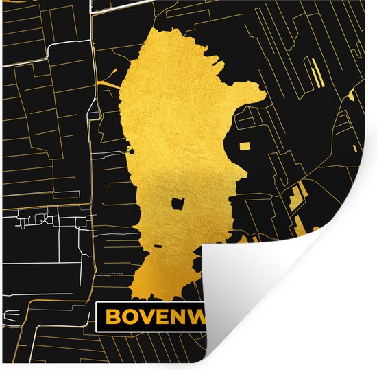 Stickers muraux - Carte - Plan d'Etage - Plan de Ville - Supérieur - Or - 120x120 cm - Film Adhésif XXL