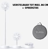 Cless Ventilator - statiefventilator - tafelventilator - draadloos - extra stil - wit