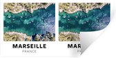 Muurstickers - Sticker Folie - Marseille - Frankrijk - Boot - 160x80 cm - Plakfolie - Muurstickers Kinderkamer - Zelfklevend Behang - Zelfklevend behangpapier - Stickerfolie