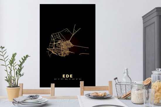 Stickers Stickers muraux - Ede - Plan de la ville - Carte - Carte - Pays- Nederland - 80x120 cm - Feuille adhésive
