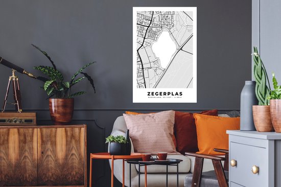 Stickers Stickers muraux - Zegerplas - Carte - Carte - Pays- Nederland - Plan de la ville - 60x90 cm - Feuille adhésive