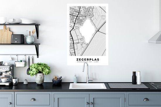 Stickers Stickers muraux - Zegerplas - Carte - Carte - Pays- Nederland - Plan de la ville - 60x90 cm - Feuille adhésive