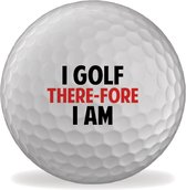 Golfballen bedrukt - I Golf There-Fore I Am - set van 3