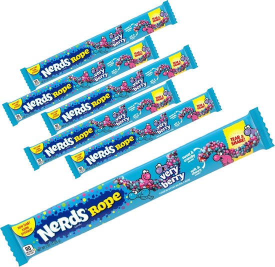 6x Corde Wonka Very Berry Nerds 26 grammes - Value Pack Bonbons