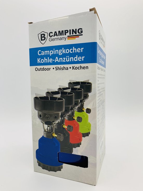 Camping - kookpit/kookstel - gas/houtskoolaansteker - blauw - 670 gram van Bo-Camp — afbeelding 4