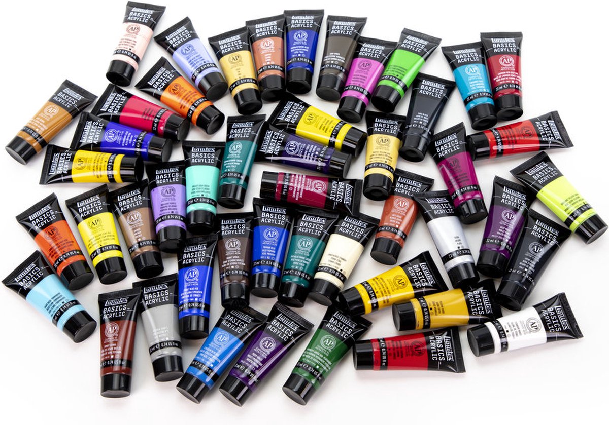 Liquitex 3699395 Basics Acrylverf Set – 48 x 22 ml Tubes | Kunstenaars Acrylverf | Middelmatige Viscositeit | Lichtechte Kleuren voor Schilderen, Canvas & Hobby — afbeelding 7