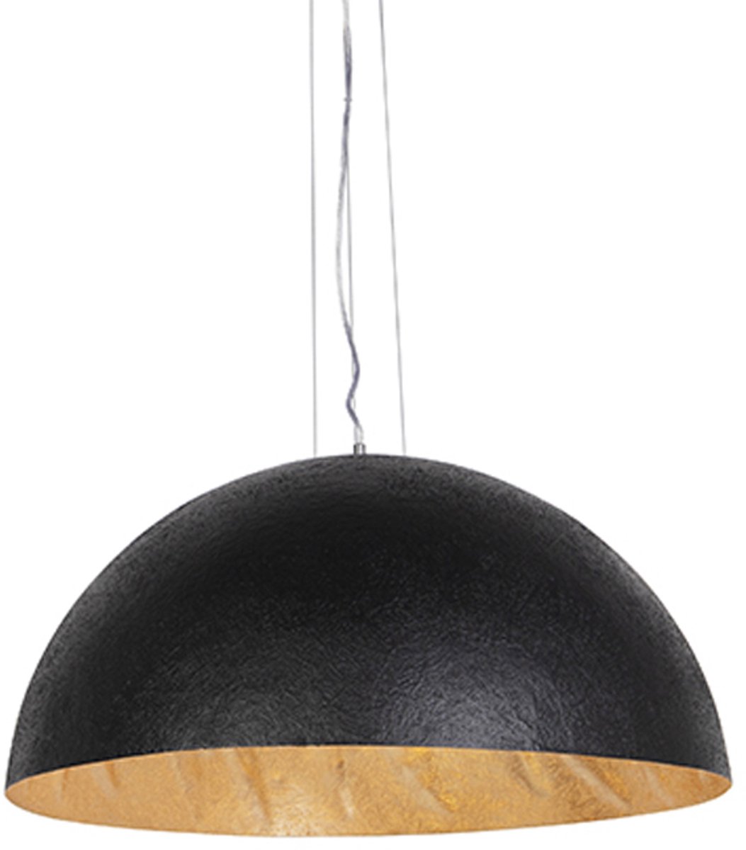 QAZQA Hanglamp Magna 70 zwart - goud "Zwart
