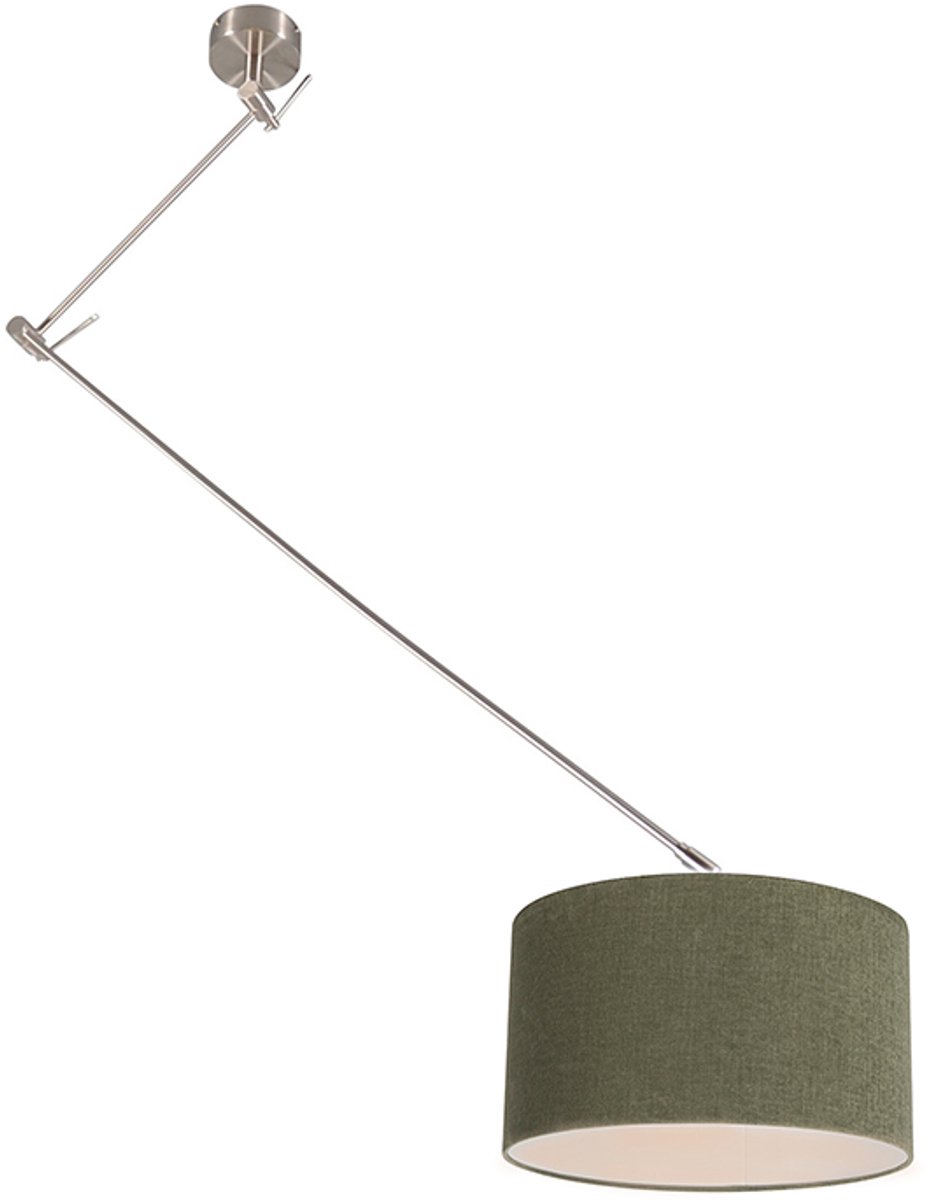QAZQA blitz - Moderne Verstelbare hanglamp voor boven de eettafel | in eetkamer - 1 lichts - L 1000 mm - Groen - Woonkamer | Slaapkamer | Keuken op Prijzenvolger.com