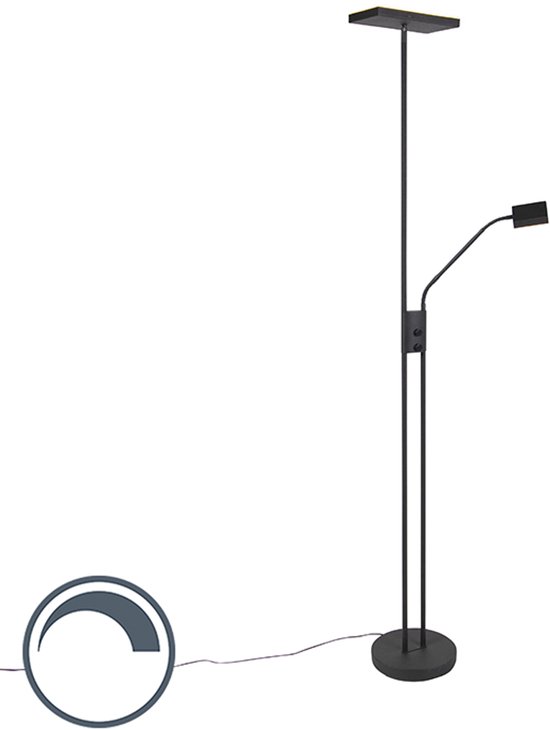 HOMCOM LED Vloerlamp 5-niveaus dimbare vloerlamp met rek, RGB HOMCOM LED Vloerlamp 5-niveaus dimbare vloerlamp met rek, RGB
