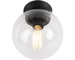 QAZQA pallon – Art Deco Plafondlamp – 1 lichts – Ø 200 mm – Transparant – Woonkamer | Slaapkamer | Keuken