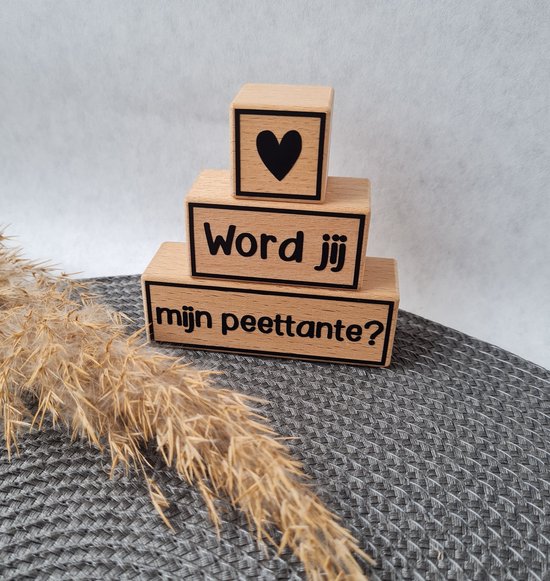 Mint11 - Stapelblokken - Hout - Peettante - Zwangerschap - suikertante - meter - knuffeltante