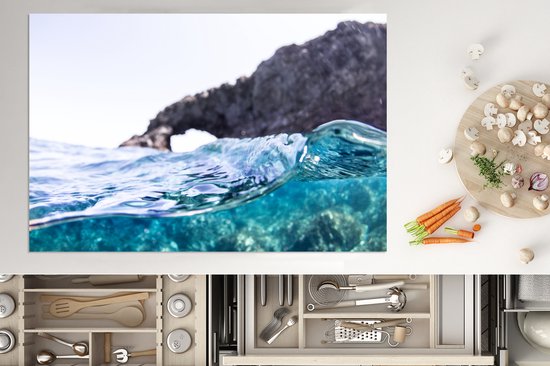 KitchenYeah® Inductie beschermer 78x52 cm - Water - Golf - Zee - Kookplaataccessoires - Afdekplaat voor kookplaat - Inductiebeschermer - Inductiemat - Inductieplaat mat