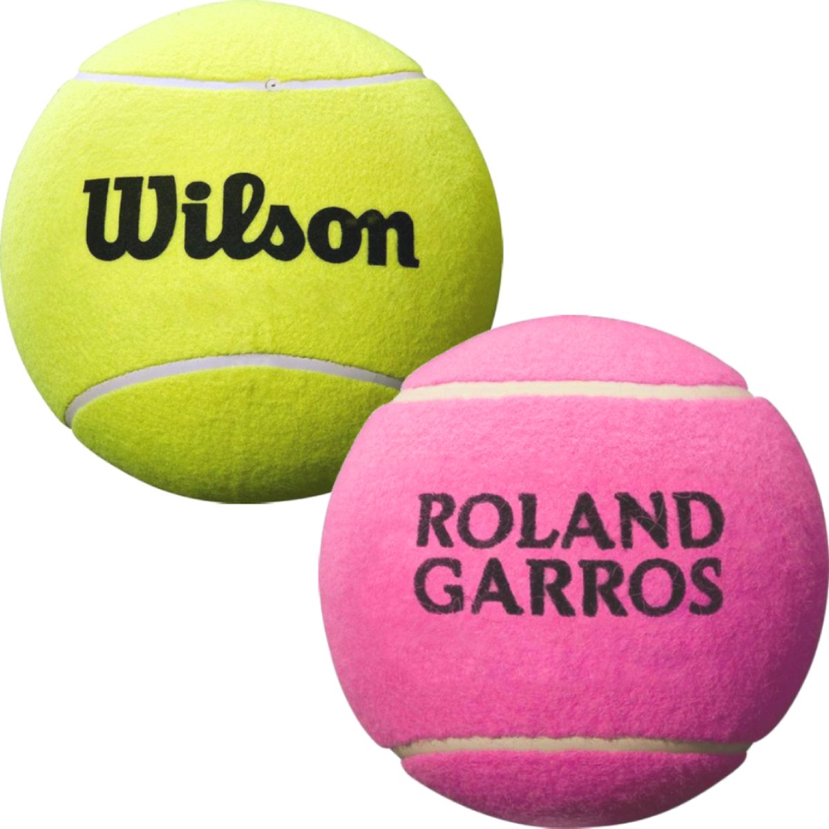 Lot de 2 balles de tennis Wilson Roland Garros XL Jaune + Rose | bol.com