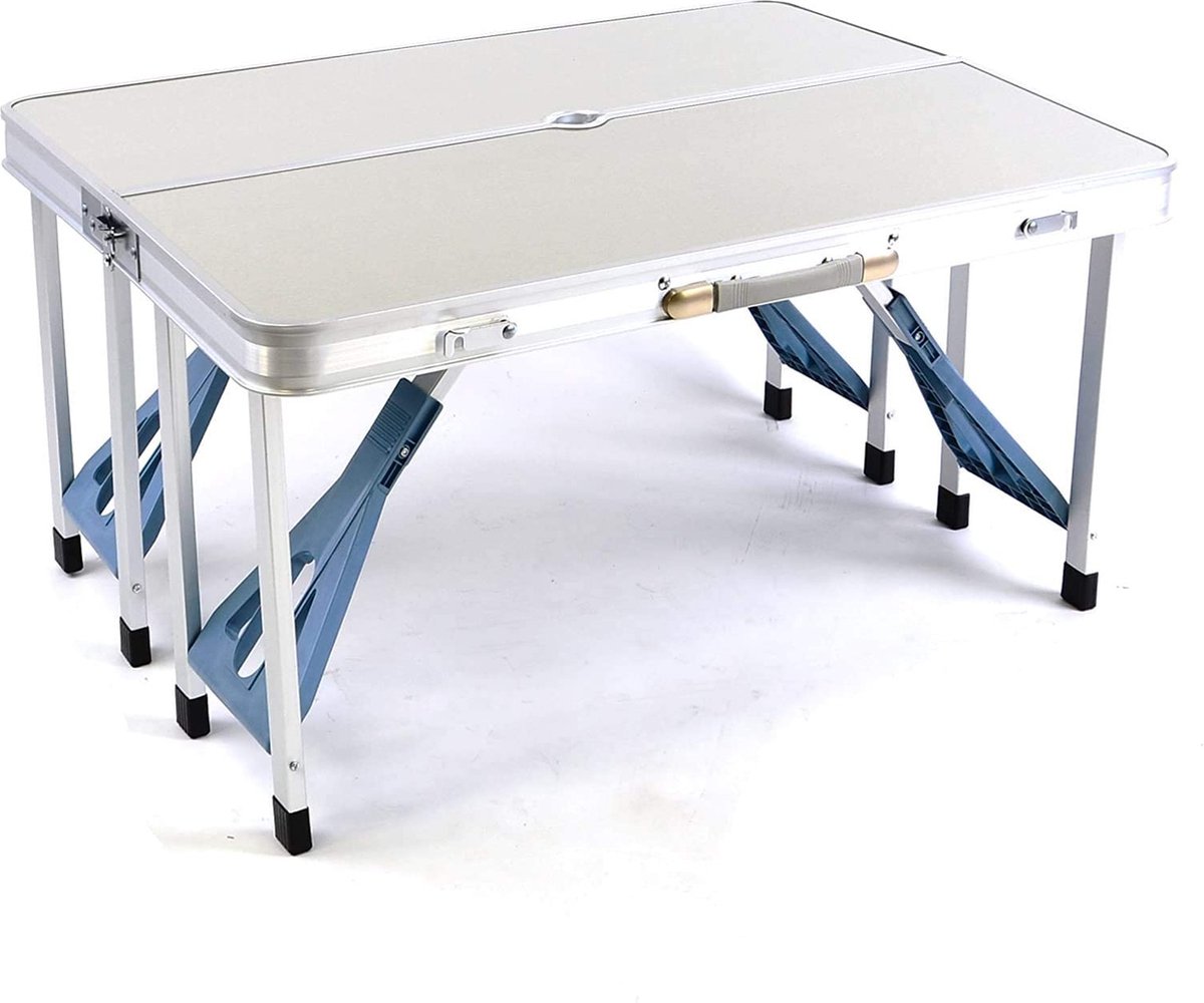 Wildanger Technik Wildanger Campingtafel Met Twee Zitbanken Houten Design 90x66x70 Cm Inklapbaar