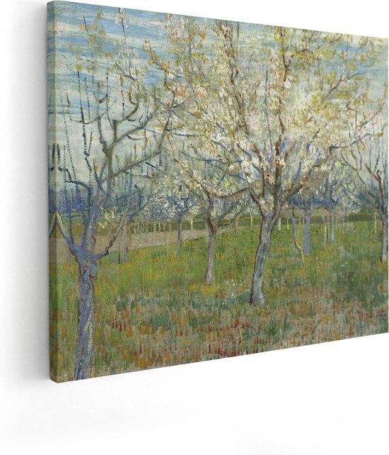 Artaza Canvas Schilderij De Roze Boomgaard - Vincent van Gogh - 100x80 - Groot - Kunst - Wanddecoratie Woonkamer