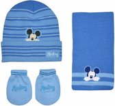 babyset Mickey acryl lichtblauw 3-delig one-size