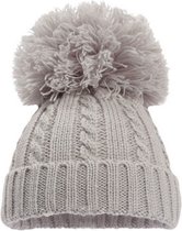 babymuts Elegance pompom acryl grijs maat S/M