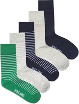 JACK & JONES JACALVIN STRIPE SOCKS 5 PACK Heren Sokken  - Maat ONE SIZE