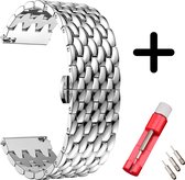 Strap-it stalen draak bandje zilver + toolkit - geschikt voor Xiaomi Amazfit GTS / GTS 2 / GTS 3 / GTS 4 / Bip / Bip Lite / Bip S / Bip U Pro