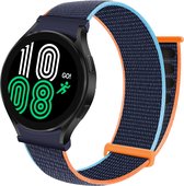 Nylon loop bandje Blauw-Oranje geschikt voor Samsung Galaxy Watch 4 & Galaxy Watch 5