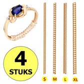Fako Bijoux® - Ringverkleiner Set - Ring Verkleiner Gouden Ring - 4 Stuks Van 10cm - Goudkleurig