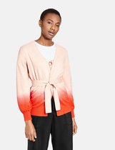 TAIFUN Dames Gebreid vest van organic cotton met dip-dye effect Oatmeal gemustert-38