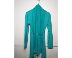 Lange dames vest Jacquelien groen ocean wave lange mouwen maat S/M