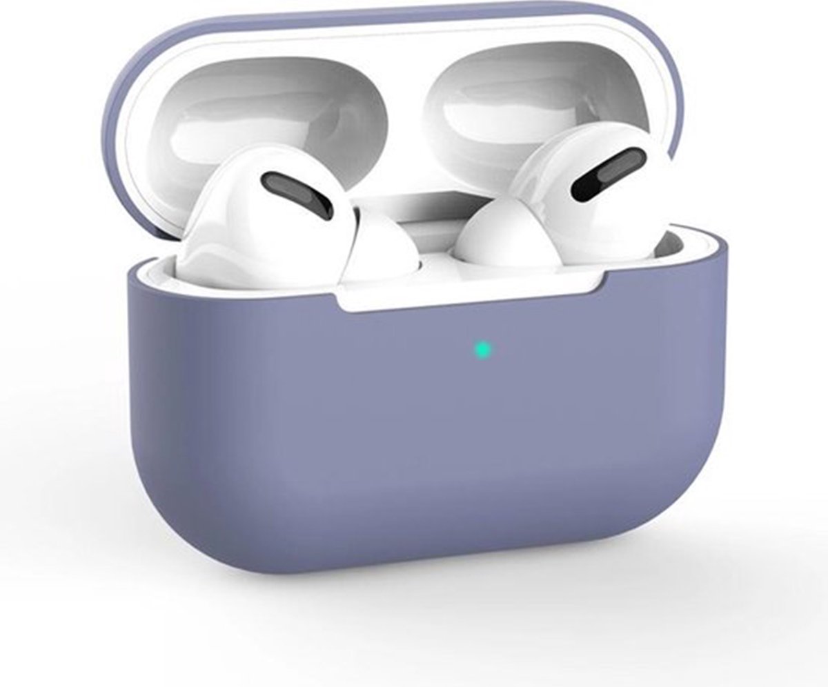 Hoesje voor Apple AirPods Pro - Violetgrijs - Hoesje Siliconen Case Cover Bescherming