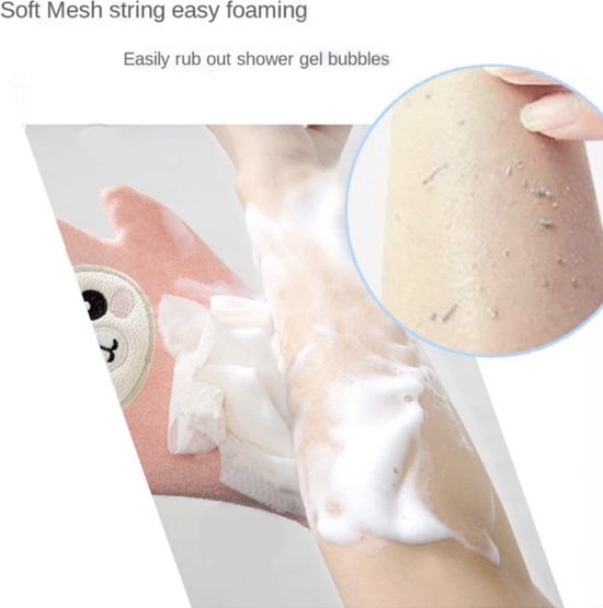 Babycure Washand - Roze - Baby Shower Gloves - Washandje voor in bad of douche van Babycure — afbeelding 2