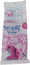 Simply Venus scheermesjes Basic - Roze / Multicolor - Kunststof / Metaal - 5 Stuks - Scheren - Scheermesje - Scheermesjes - Hygiëne