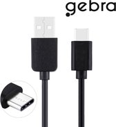 Gebra datakabel - oplaadkabel - USB-C - 1m - Zwart