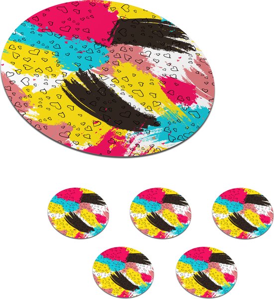Onderzetters voor glazen - Rond - Design - Hart - Verf - Kleuren ...