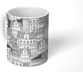 Mok - Koffiemok - Kopenhagen - Huis - Zentangle - Patroon - Mokken - 350 ML - Beker - Koffiemokken - Theemok