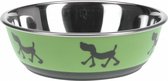 hondenvoer- en drinkbak Ema 17 cm 0,5 liter RVS groen