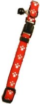 kattenhalsband nylon/elastiek 57-62 cm rood