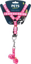 hondentuigje met riem 120 cm polyetheen roze