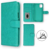 HB Hoesje Geschikt voor Apple iPhone SE 2022 & SE 2020 Turquoise - Luxe Portemonnee Book Case