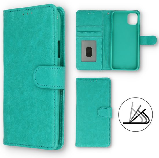 Apple iPhone SE 2022 & SE 2020 Hoesje Turquoise Luxe Portemonnee Book