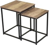 Houten Bijzettafel - Tafel - Vierkant - Joya - Set van 2