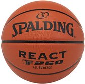 Happygetfit - Spalding – TF-250 - Basketbalbal - Maat 5 - Basketbal - Gecertificeerde bal - Hoge duurzaamheid - Binnen en Buiten - Antislip - Uitstekende grip