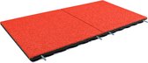 Rubberen tegel EPDM koraalrood | LxB=100x50cm | Dikte 4,8cm | Incl. pennen