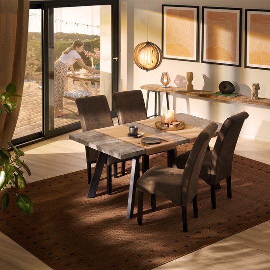 tectake - 6 chaises de salle à manger forme assise ergonomique brun vieux |  bol.com